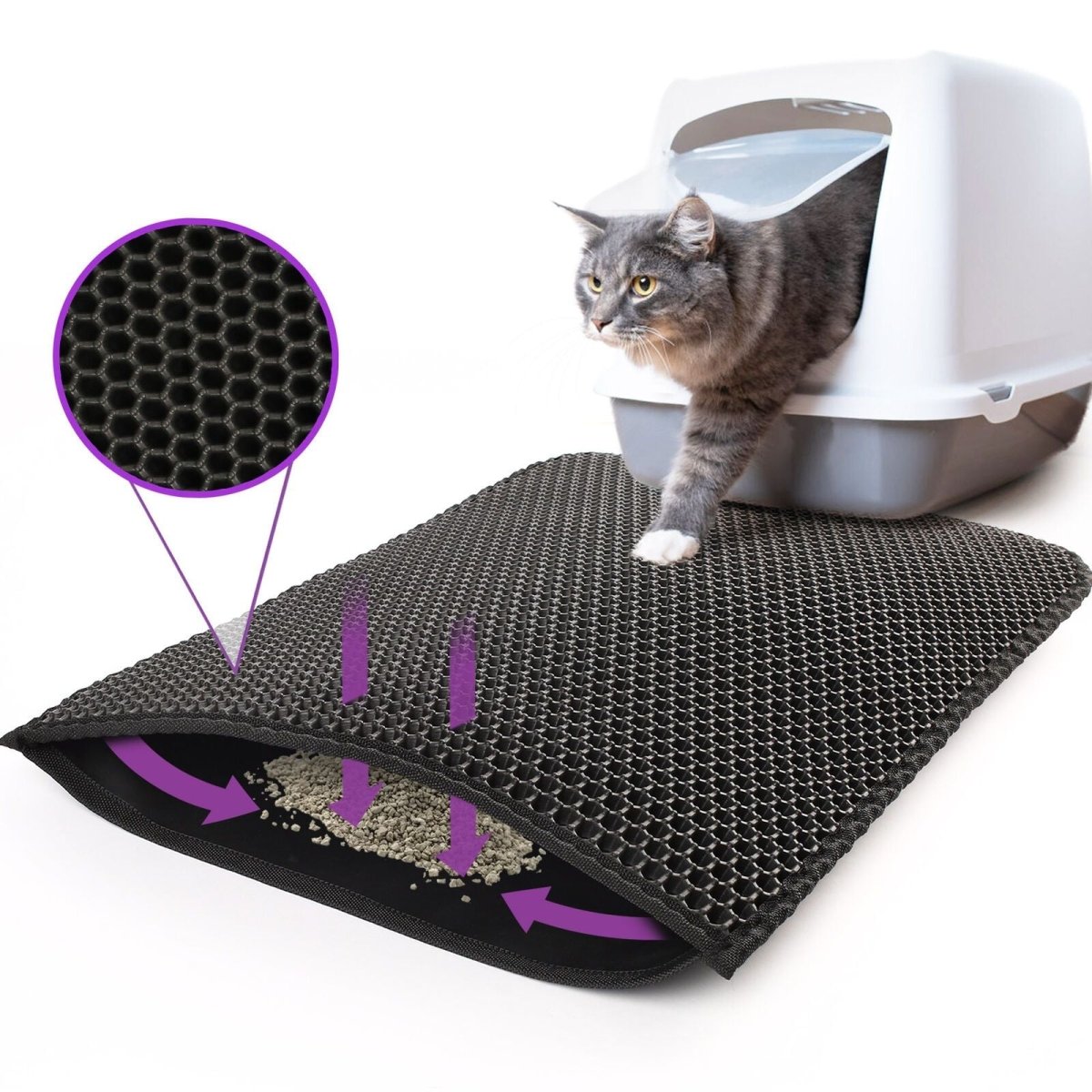 Keep your floors clean and tidy with our innovative Kitty Cat Litter Mat. - InspiredGrabs.com