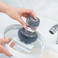 Thumbnail for Kitchen Soap Dispensing Palm Brush Cleaner Push-type Brush Kitchen Detergent Tools - InspiredGrabs.com