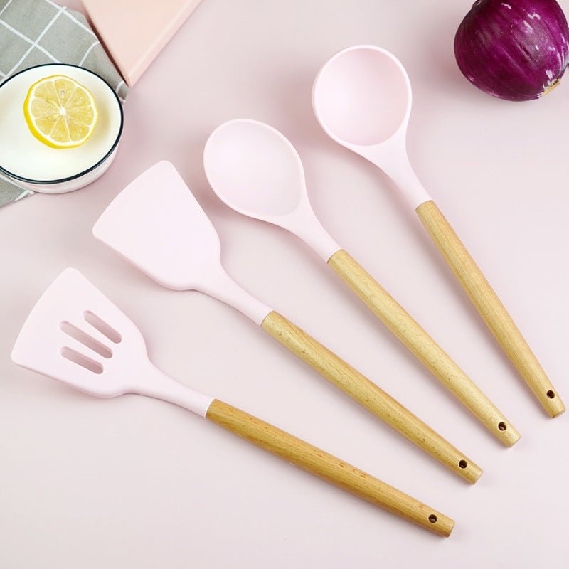 Kitchenware Tube: Silicone Spatula with Wooden Handle for Non-Stick Baking Tools - InspiredGrabs.com