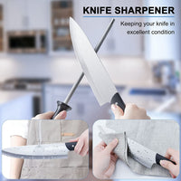 Thumbnail for Knife Set with Block, LapEasy 15 Pieces Kitchen Knife Set with Pine Block Holder, Knife Block Set with Sharpener, High Stainless Steel Knives with Comfortable-Grip ABS Handles. - InspiredGrabs.com