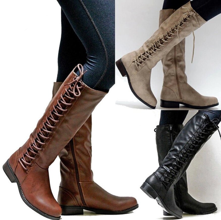 Lace-up Women's Boots - InspiredGrabs.com