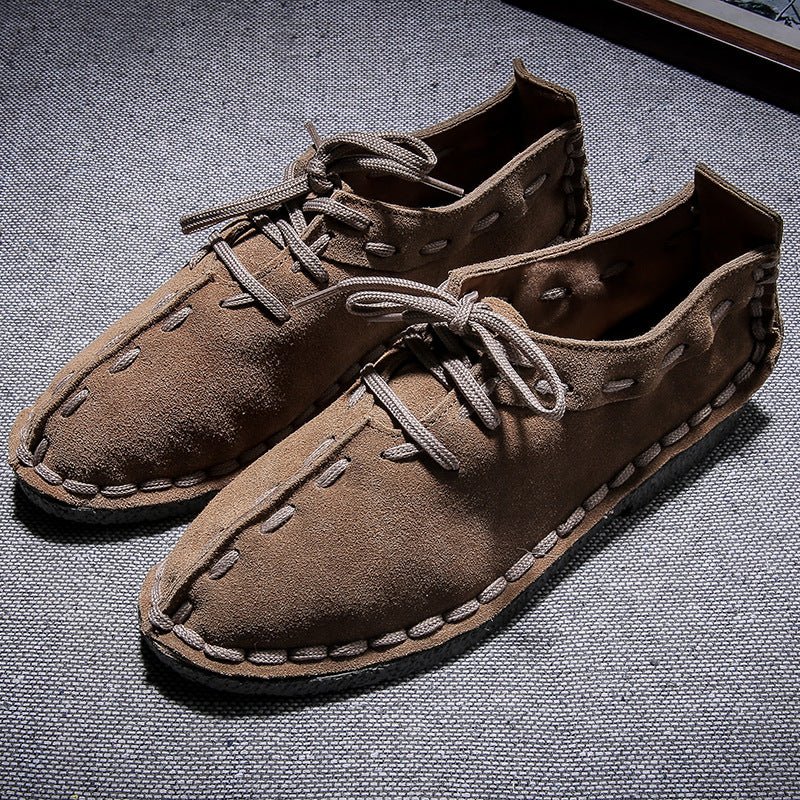 Leather Suede Men's Hand-stitched Casual Men's Shoes - InspiredGrabs.com