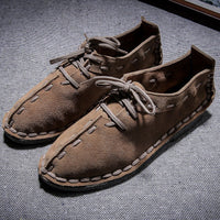 Thumbnail for Leather Suede Men's Hand-stitched Casual Men's Shoes - InspiredGrabs.com