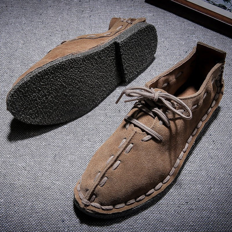 Leather Suede Men's Hand-stitched Casual Men's Shoes - InspiredGrabs.com