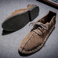 Thumbnail for Leather Suede Men's Hand-stitched Casual Men's Shoes - InspiredGrabs.com