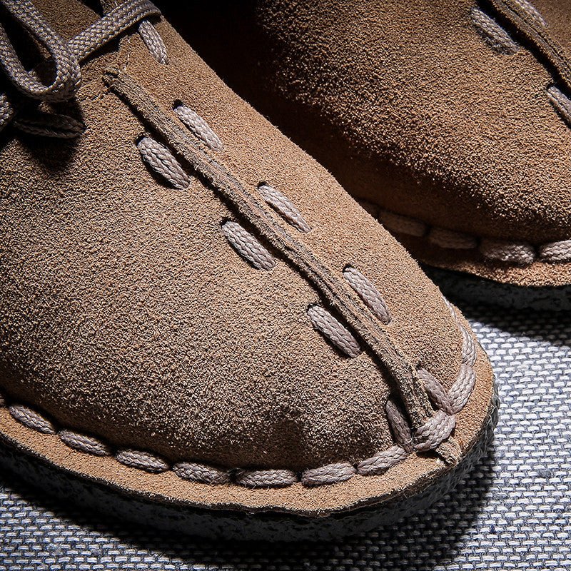 Leather Suede Men's Hand-stitched Casual Men's Shoes - InspiredGrabs.com