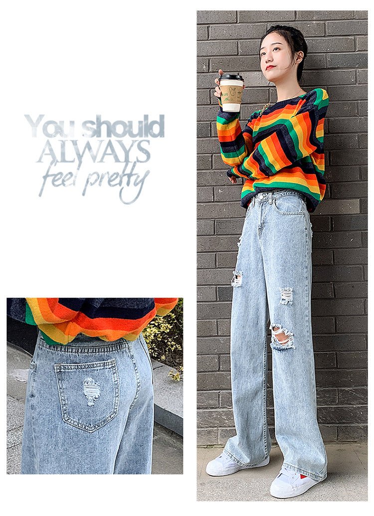 Loose Ripped Jeans - InspiredGrabs.com