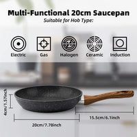 Thumbnail for Egg Frying Pan Nonstick 20cm 8-Inch, Induction Wok for Steak Bacon Hotdog Burgers, Forged Aluminum Woks Nonstick Anti-scratch Coating Anti-scalding Handle Design  Bann - InspiredGrabs.com