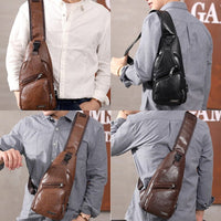 Thumbnail for Men USB Charging Bag Men Chest Bag for Custom PU PVC Shoulder Bag Diagonal Package Messenger Travel Bag Crossbody Bags - InspiredGrabs.com