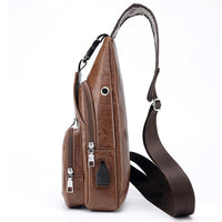 Thumbnail for Men USB Charging Bag Men Chest Bag for Custom PU PVC Shoulder Bag Diagonal Package Messenger Travel Bag Crossbody Bags - InspiredGrabs.com