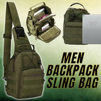 Thumbnail for Men Backpack Molle Tactical Sling Chest Pack Shoulder Bag Outdoor Hiking Travel - InspiredGrabs.com