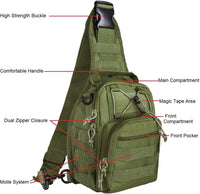 Thumbnail for Men Backpack Molle Tactical Sling Chest Pack Shoulder Bag Outdoor Hiking Travel - InspiredGrabs.com