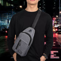 Thumbnail for Men's Sling Bag Cross Body Handbag Chest Bag Shoulder Pack Sports Travel Backpack Black by KT Deals - InspiredGrabs.com