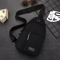 Thumbnail for Men's Sling Bag Cross Body Handbag Chest Bag Shoulder Pack Sports Travel Backpack Black by KT Deals - InspiredGrabs.com