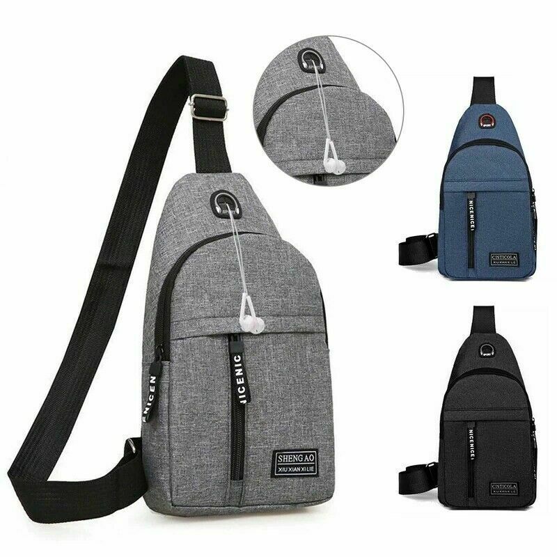 Men's Sling Bag Cross Body Handbag Chest Bag Shoulder Pack Sports Travel Backpack Gray by KT Deals - InspiredGrabs.com