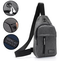 Thumbnail for Men's Sling Bag Cross Body Handbag Chest Bag Shoulder Pack Sports Travel Backpack Gray by KT Deals - InspiredGrabs.com