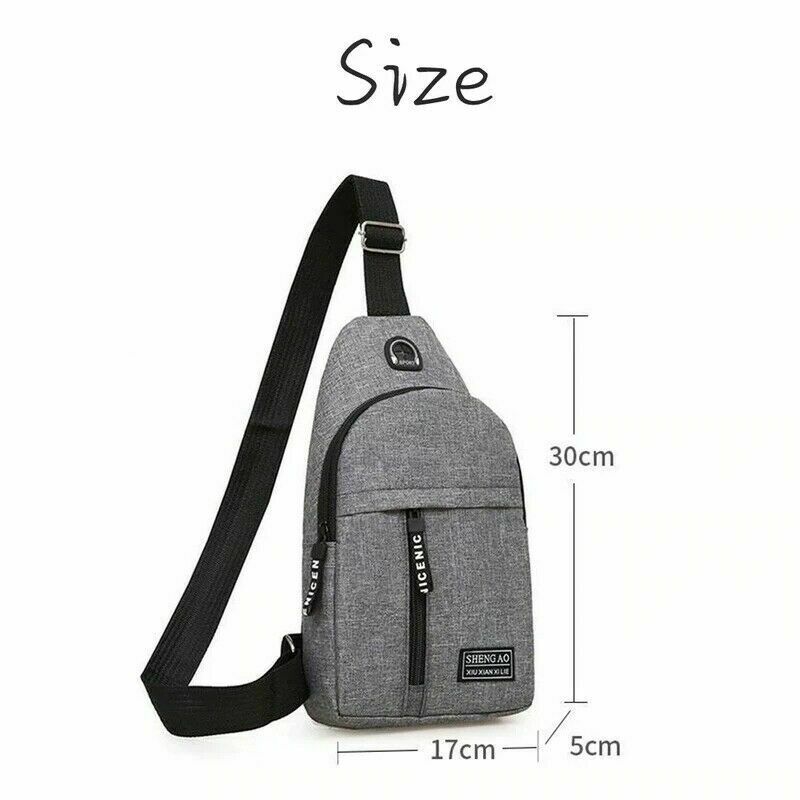 Men's Sling Bag Cross Body Handbag Chest Bag Shoulder Pack Sports Travel Backpack Gray by KT Deals - InspiredGrabs.com