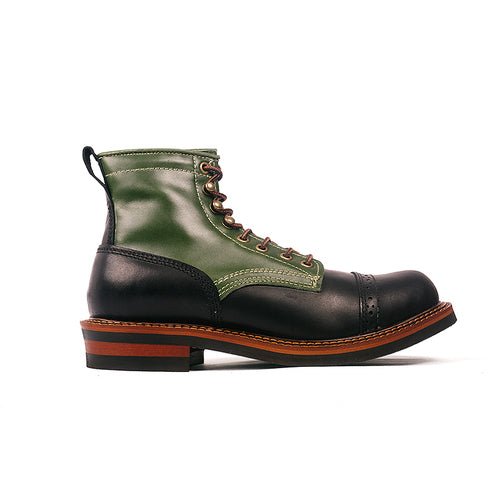 Men's Vintage Color Block High-top Leather Boots - InspiredGrabs.com