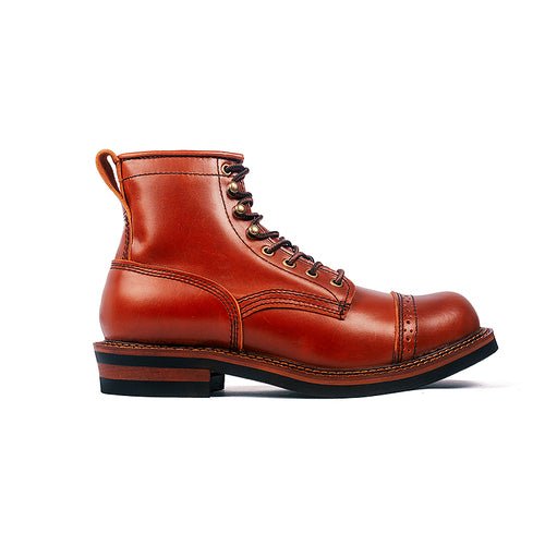 Men's Vintage Color Block High-top Leather Boots - InspiredGrabs.com