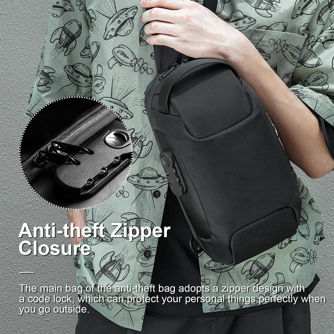 Men's Waterproof Oxford Multifunction Crossbody Bags Anti-theft Shoulder Bags Messenger Sling Chest Bag Pack for Male Sling Shoulder Crossbody Waterproof Anti-theft Chest Bag Backpack USB - InspiredGrabs.com