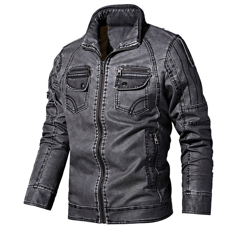 Men's Winter Casual Fleece Motorcycle Jacket - InspiredGrabs.com