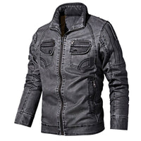 Thumbnail for Men's Winter Casual Fleece Motorcycle Jacket - InspiredGrabs.com