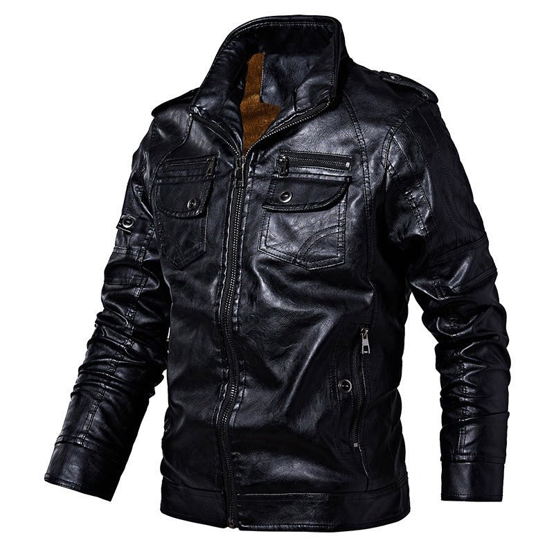 Men's Winter Casual Fleece Motorcycle Jacket - InspiredGrabs.com