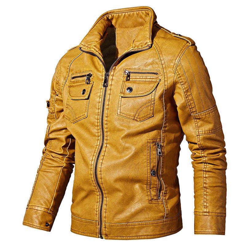 Men's Winter Casual Fleece Motorcycle Jacket - InspiredGrabs.com