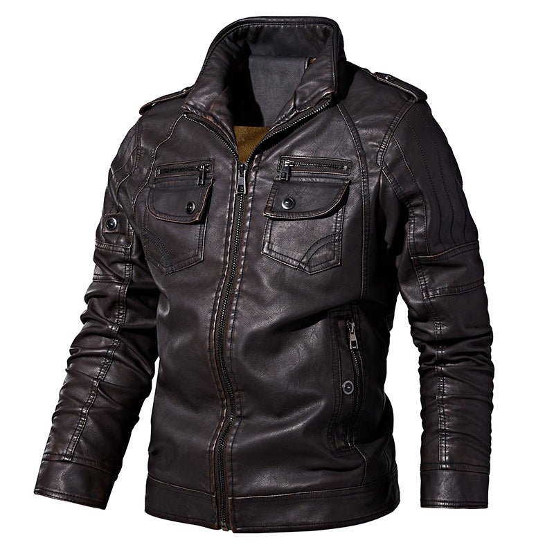 Men's Winter Casual Fleece Motorcycle Jacket - InspiredGrabs.com