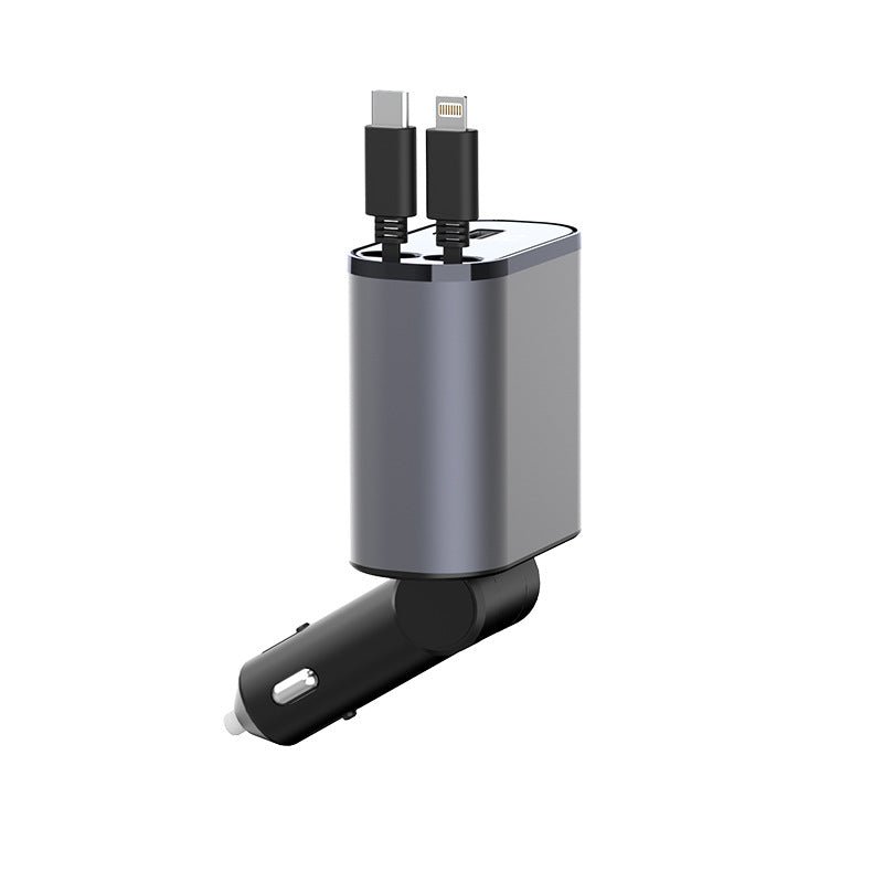 Metal Car Charger 100W Super Fast Charging Car Cigarette Lighter USB and TYPE-C Adapter - InspiredGrabs.com