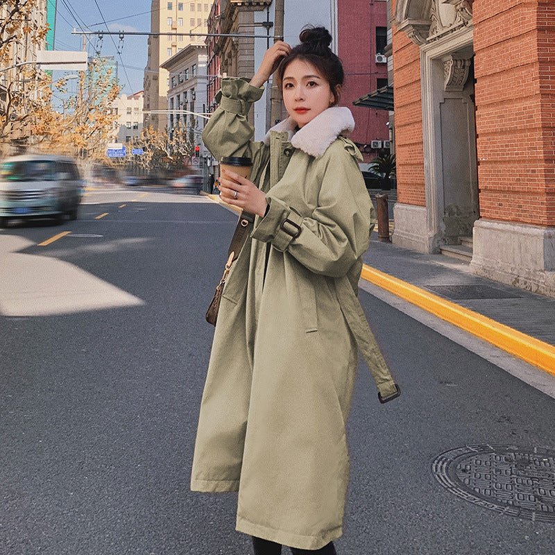 Mid-length Loose Waist Large Size Thick Coat - InspiredGrabs.com