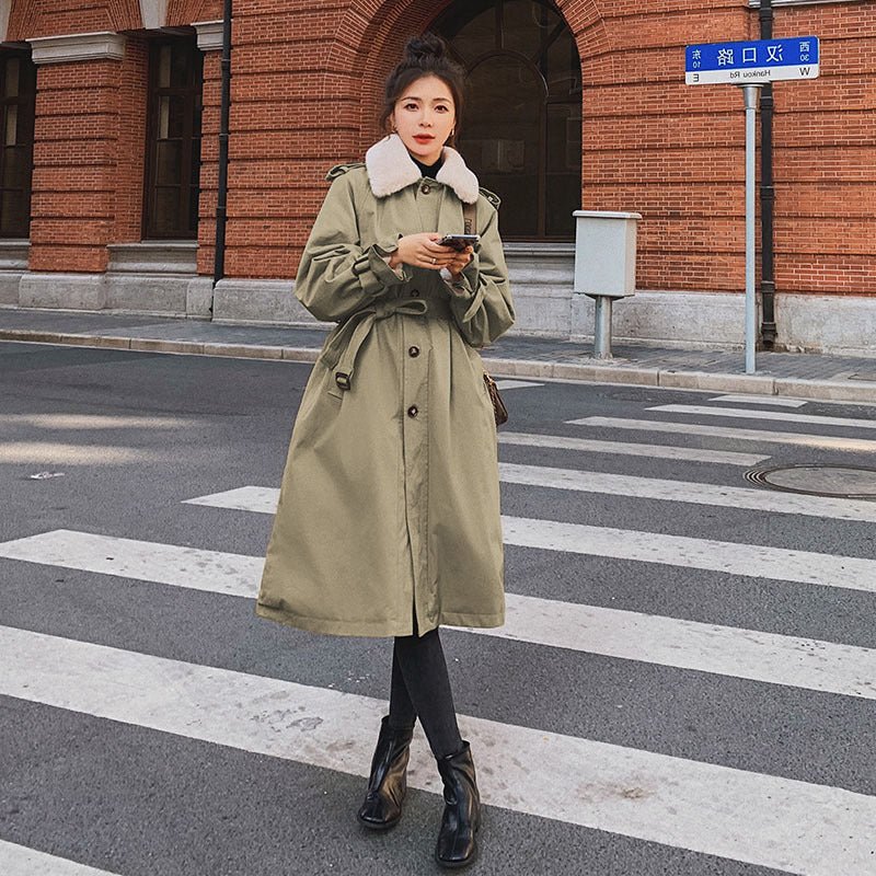 Mid-length Loose Waist Large Size Thick Coat - InspiredGrabs.com