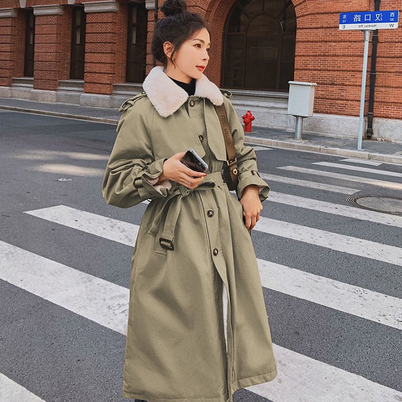 Mid-length Loose Waist Large Size Thick Coat - InspiredGrabs.com