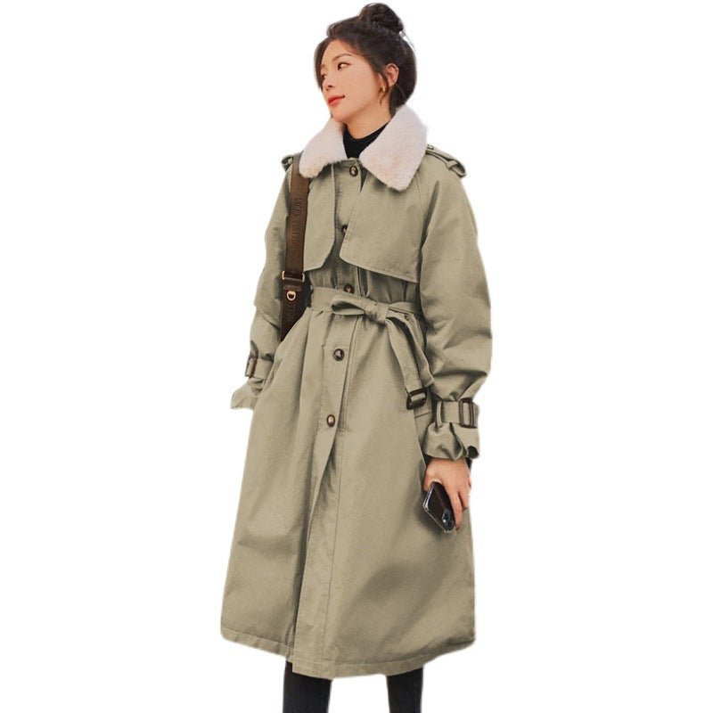 Mid-length Loose Waist Large Size Thick Coat - InspiredGrabs.com