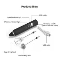 Thumbnail for Milk Frother Electric Egg Beater USB Charging Mixer for Coffee Drink Portable - InspiredGrabs.com