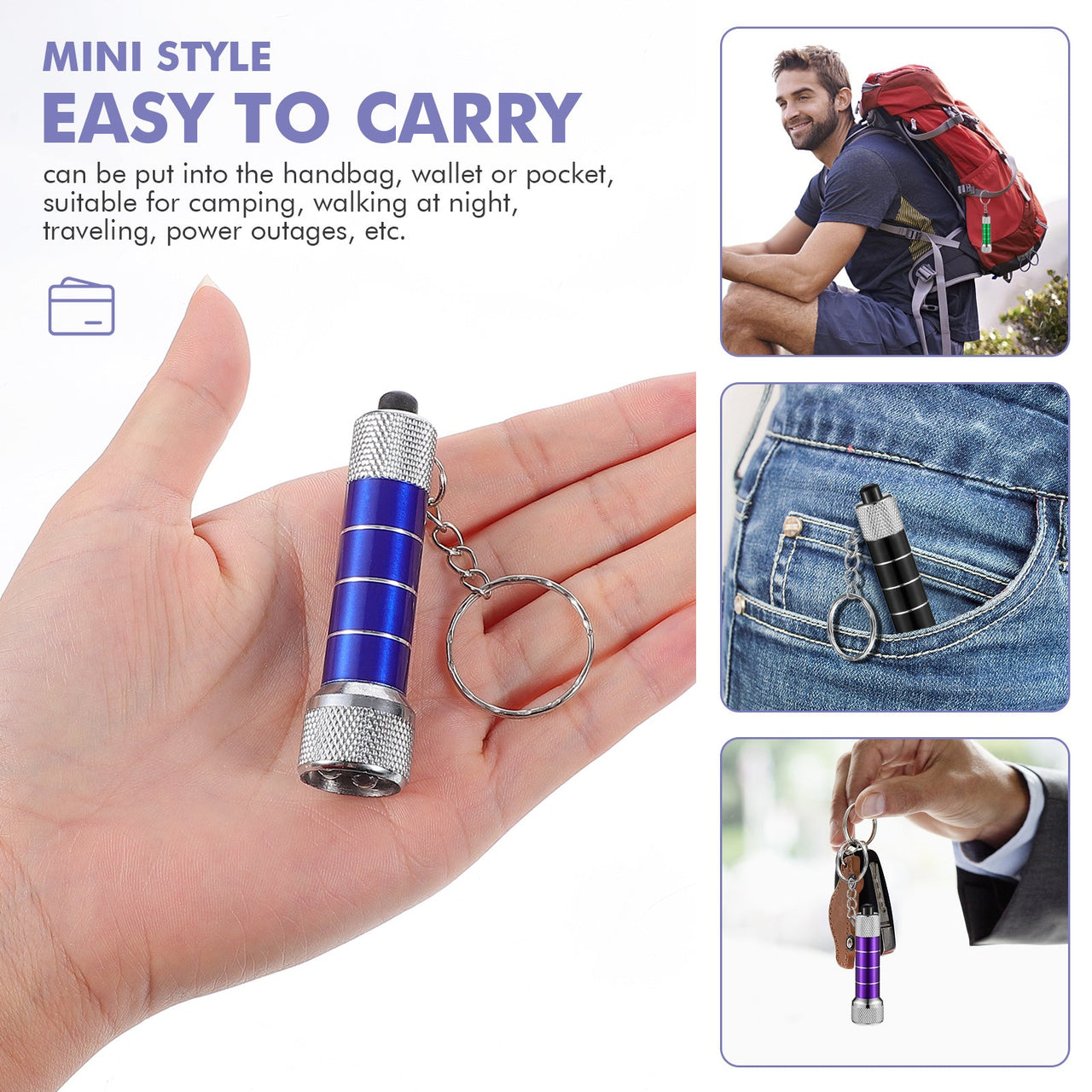 Mini Keychain Light Emergency Night Light Camping Flashlight Portable LED Torch Aluminum Keyring - InspiredGrabs.com