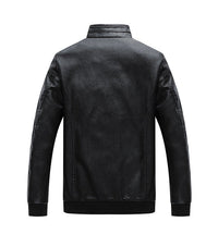 Thumbnail for New Arrival: Men's Slim Stand-Up Collar Leather Jacket - Perfect for Autumn and Winter! - InspiredGrabs.com