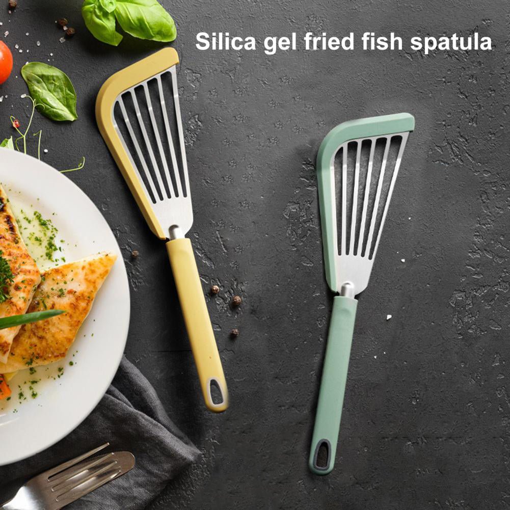 Nonstick Fish Spatula, Thin Slotted Spatulas Turner Silicone Fish Spatulas for Nonstick Cookware, High Heat Resistant BPA-free Cooking Utensils, Ideal for Fish, Eggs, Pancakes - InspiredGrabs.com