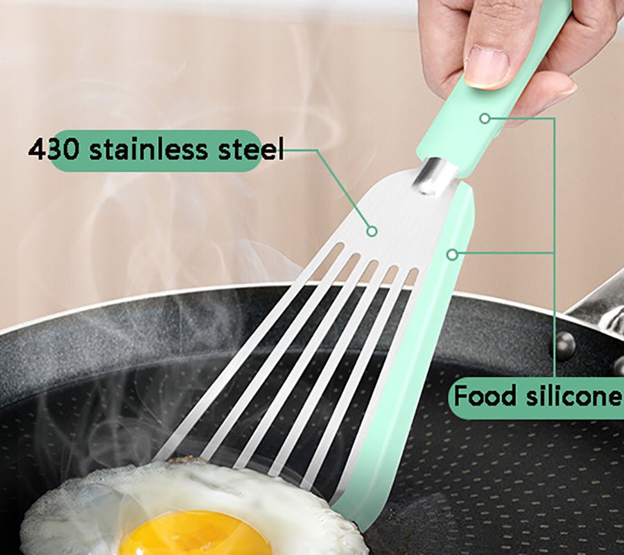 Nonstick Fish Spatula, Thin Slotted Spatulas Turner Silicone Fish Spatulas for Nonstick Cookware, High Heat Resistant BPA-free Cooking Utensils, Ideal for Fish, Eggs, Pancakes - InspiredGrabs.com