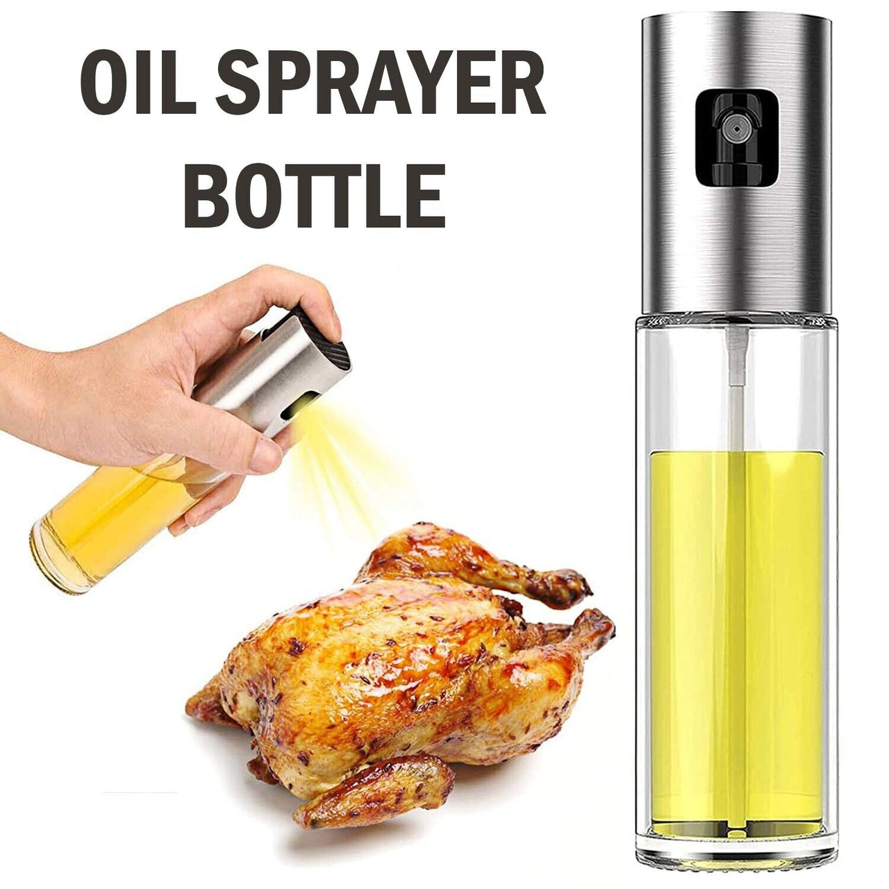 Olive Oil Sprayer Mister, Portable Spray Bottle Oil Sprayer for Cooking & Baking - InspiredGrabs.com