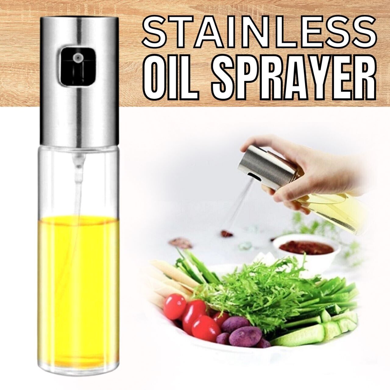 Olive Oil Sprayer Mister, Portable Spray Bottle Oil Sprayer for Cooking & Baking - InspiredGrabs.com