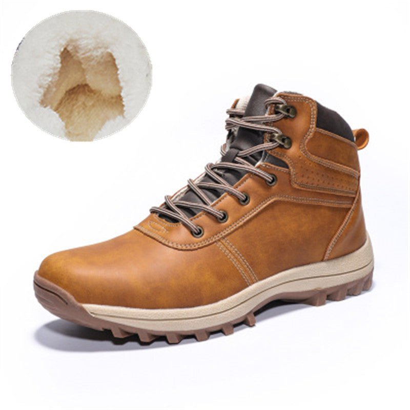 Outdoor Warm Cotton Sports Plus Velvet Hiking Shoes - InspiredGrabs.com