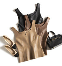 Thumbnail for Outer Wear Genuine Leather Small Sling Vest Coat - InspiredGrabs.com