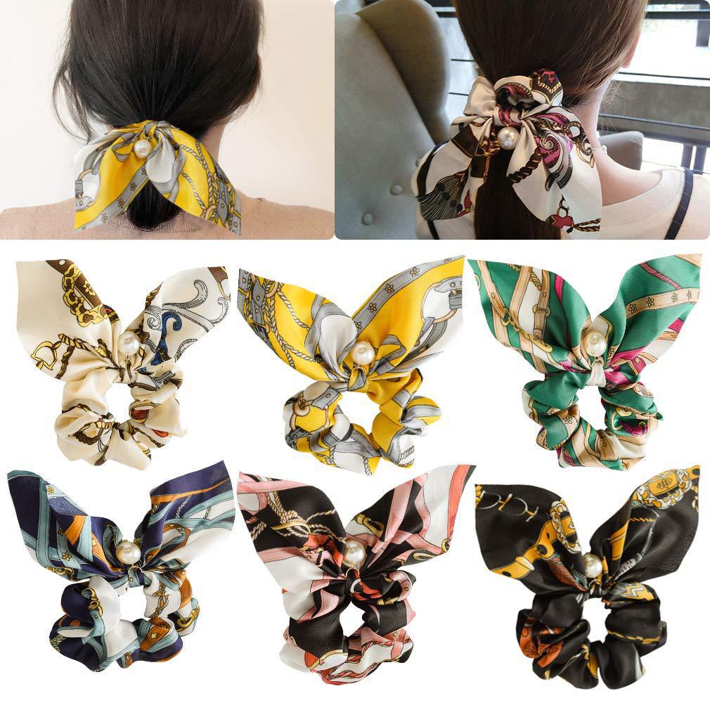 Pearl Pendant Large Intestine Ring Hair Band Women's Hair Knot Knotted Big Bow Hair Rope - InspiredGrabs.com