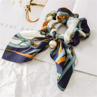 Thumbnail for Pearl Pendant Large Intestine Ring Hair Band Women's Hair Knot Knotted Big Bow Hair Rope - InspiredGrabs.com