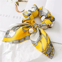 Thumbnail for Pearl Pendant Large Intestine Ring Hair Band Women's Hair Knot Knotted Big Bow Hair Rope - InspiredGrabs.com