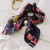 Thumbnail for Pearl Pendant Large Intestine Ring Hair Band Women's Hair Knot Knotted Big Bow Hair Rope - InspiredGrabs.com