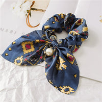 Thumbnail for Pearl Pendant Large Intestine Ring Hair Band Women's Hair Knot Knotted Big Bow Hair Rope - InspiredGrabs.com