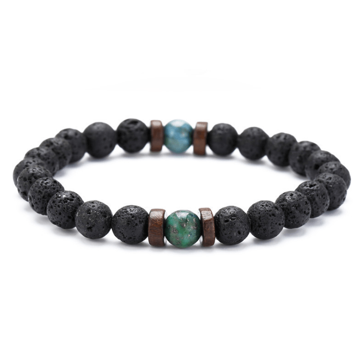 Personality Men's Black Volcanic Stone Bracelet - InspiredGrabs.com