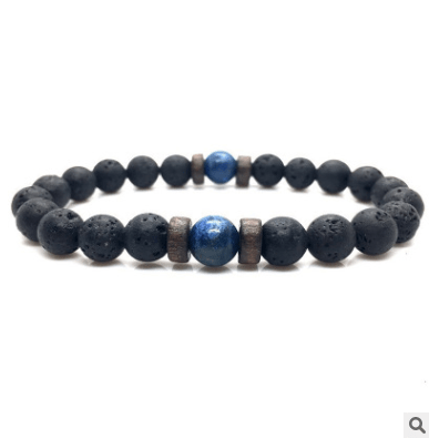 Personality Men's Black Volcanic Stone Bracelet - InspiredGrabs.com